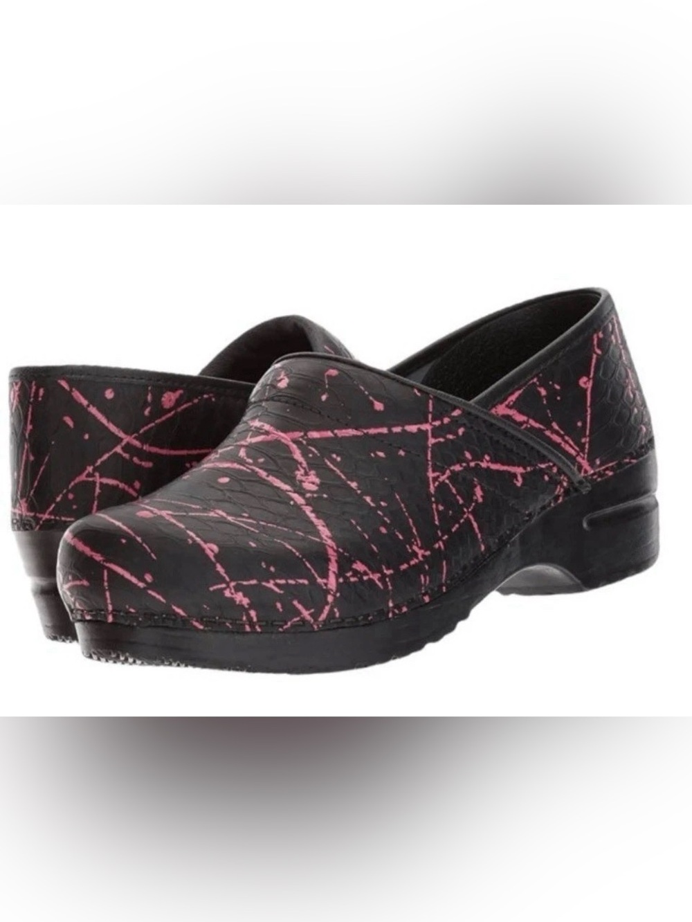 NWT Sanita Primrose Pink Black Professional Clogs Mules EU 43 US 11 11.5 Nurse